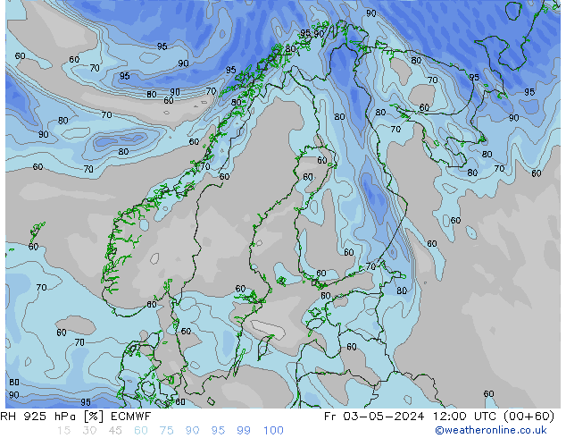 RH 925 hPa ECMWF pt. 03.05.2024 12 UTC