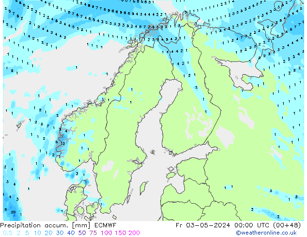 Nied. akkumuliert ECMWF Fr 03.05.2024 00 UTC