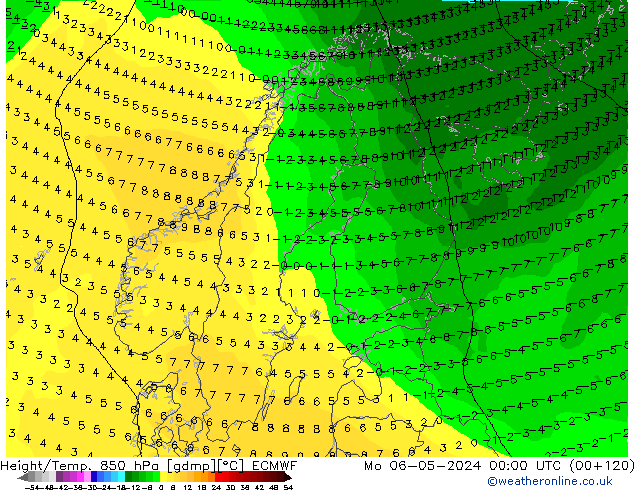 Z500/Regen(+SLP)/Z850 ECMWF ma 06.05.2024 00 UTC