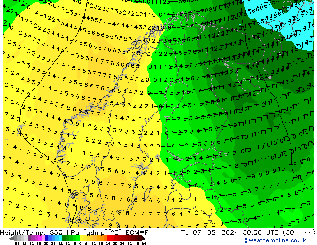 Z500/Rain (+SLP)/Z850 ECMWF mar 07.05.2024 00 UTC