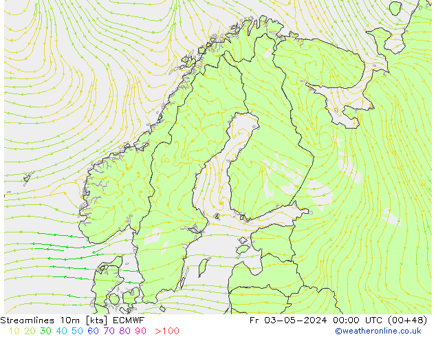 Linha de corrente 10m ECMWF Sex 03.05.2024 00 UTC