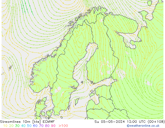 ветер 10m ECMWF Вс 05.05.2024 12 UTC