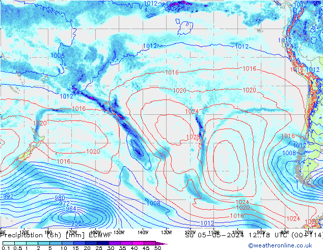 Z500/Rain (+SLP)/Z850 ECMWF Ne 05.05.2024 18 UTC