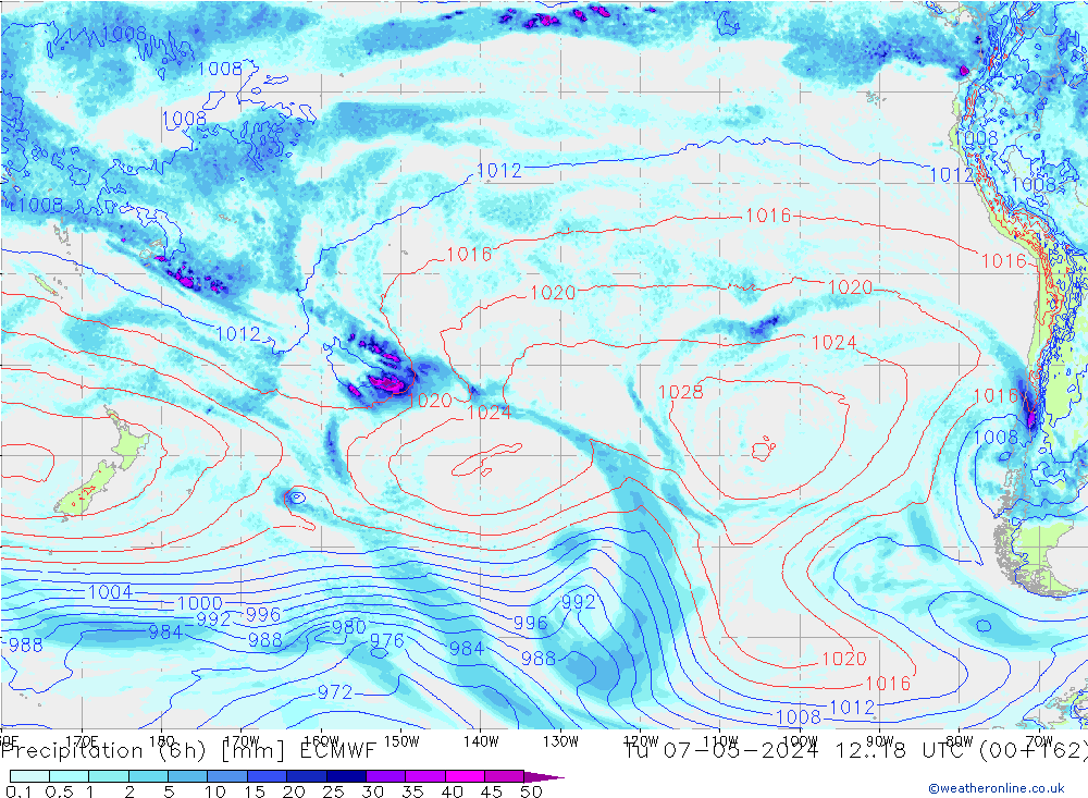 Z500/Rain (+SLP)/Z850 ECMWF Tu 07.05.2024 18 UTC