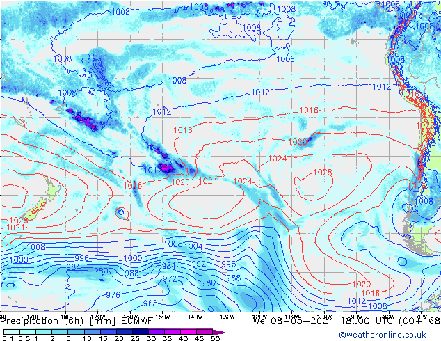 Z500/Rain (+SLP)/Z850 ECMWF śro. 08.05.2024 00 UTC