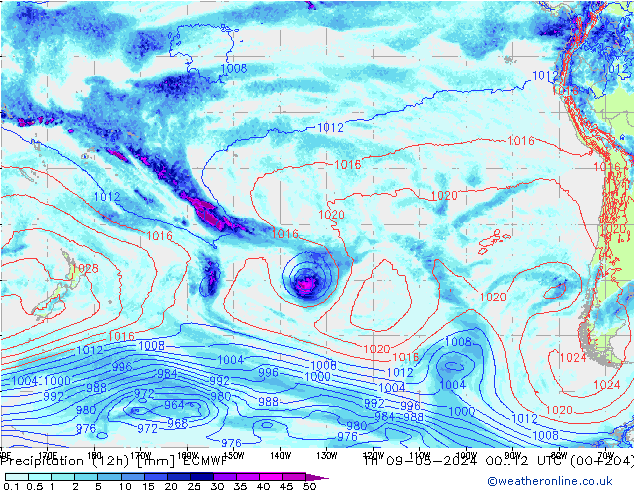 Yağış (12h) ECMWF Per 09.05.2024 12 UTC