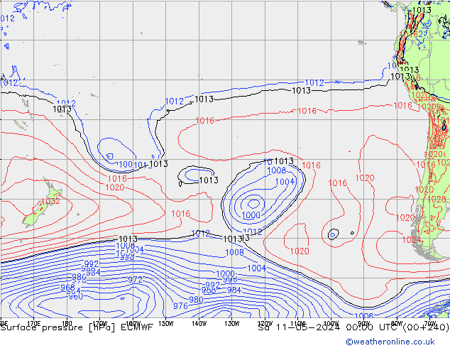 Surface pressure ECMWF Sa 11.05.2024 00 UTC