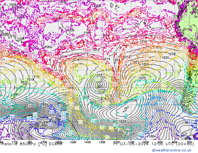 Theta-e 850hPa ECMWF Cu 03.05.2024 12 UTC