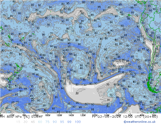 RH 850 hPa ECMWF Fr 03.05.2024 12 UTC