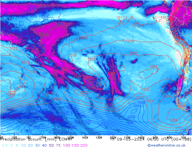 Precipitation accum. ECMWF  09.05.2024 06 UTC