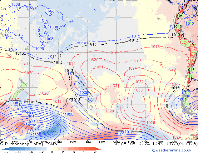 Drucktendenz ECMWF So 05.05.2024 12 UTC