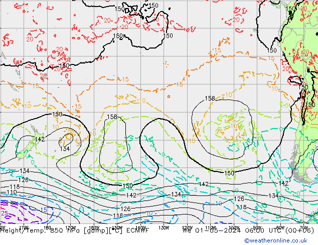 Z500/Rain (+SLP)/Z850 ECMWF We 01.05.2024 06 UTC