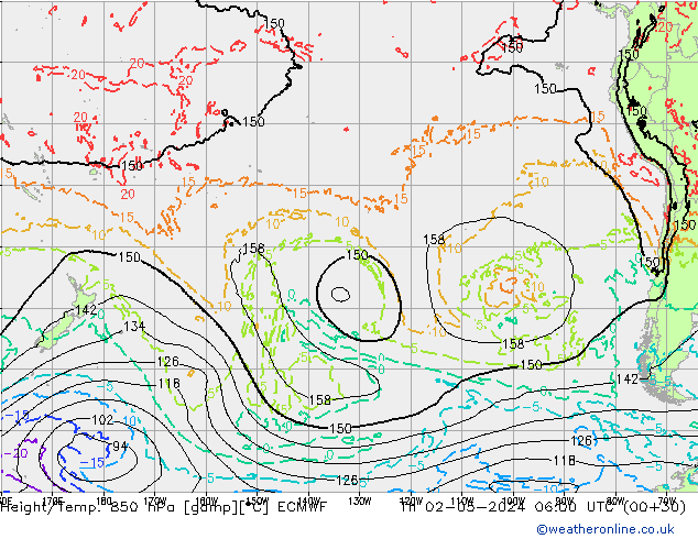 Z500/Rain (+SLP)/Z850 ECMWF Th 02.05.2024 06 UTC