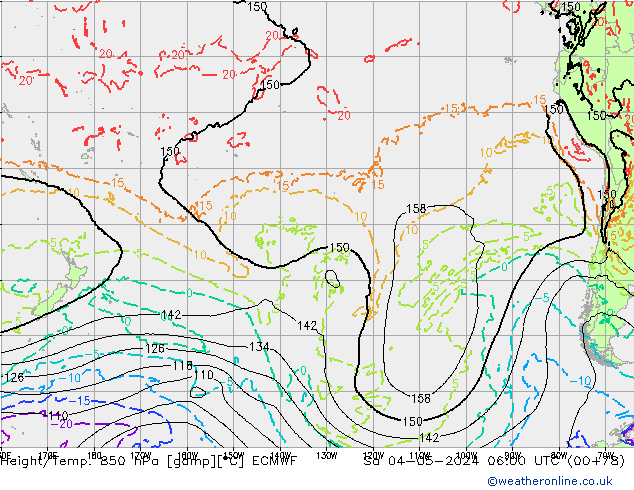 Z500/Rain (+SLP)/Z850 ECMWF Sa 04.05.2024 06 UTC