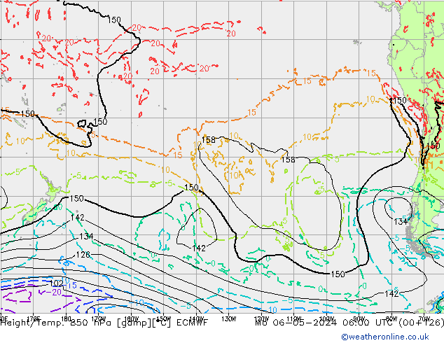 Height/Temp. 850 hPa ECMWF Mo 06.05.2024 06 UTC