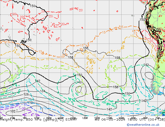 Z500/Rain (+SLP)/Z850 ECMWF lun 06.05.2024 18 UTC