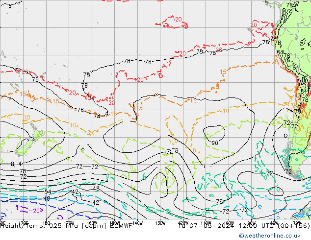 Height/Temp. 925 hPa ECMWF Tu 07.05.2024 12 UTC