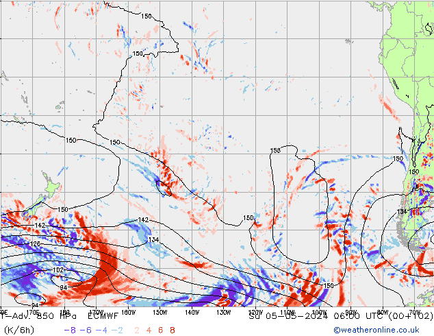 T-Adv. 850 hPa ECMWF Paz 05.05.2024 06 UTC