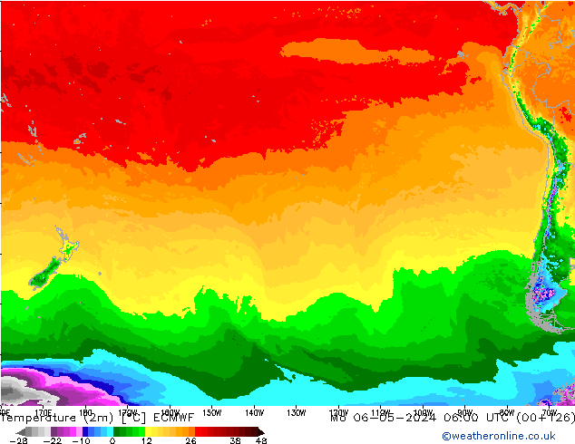 Temperature (2m) ECMWF Mo 06.05.2024 06 UTC