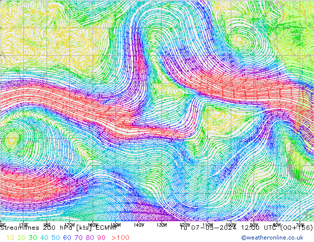 Streamlines 200 hPa ECMWF Tu 07.05.2024 12 UTC