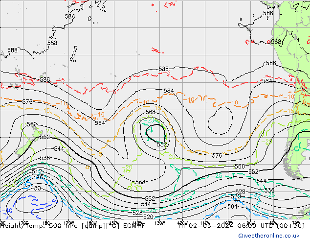 Z500/Rain (+SLP)/Z850 ECMWF jeu 02.05.2024 06 UTC