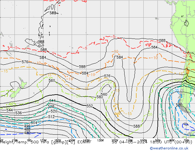 Z500/Rain (+SLP)/Z850 ECMWF Sa 04.05.2024 18 UTC