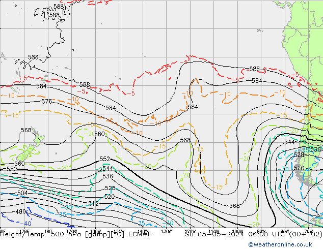 Z500/Regen(+SLP)/Z850 ECMWF zo 05.05.2024 06 UTC