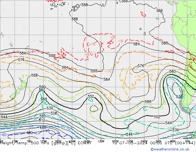 Z500/Rain (+SLP)/Z850 ECMWF Tu 07.05.2024 00 UTC