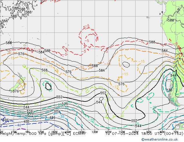 Z500/Rain (+SLP)/Z850 ECMWF Tu 07.05.2024 18 UTC