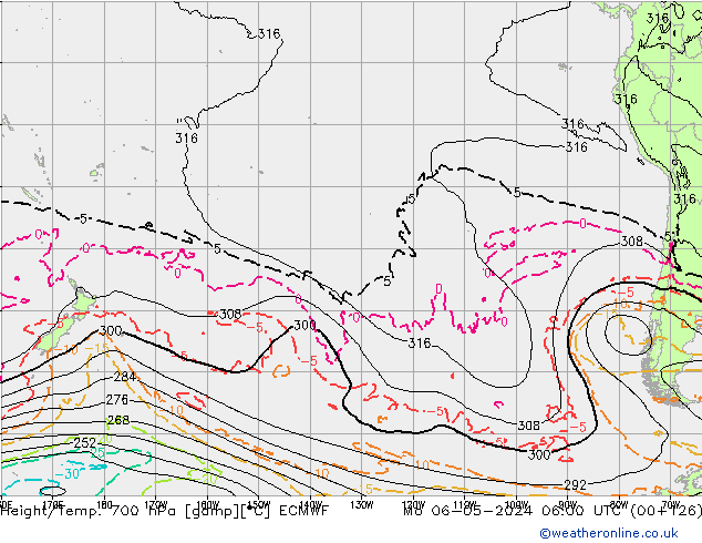 Height/Temp. 700 hPa ECMWF Mo 06.05.2024 06 UTC