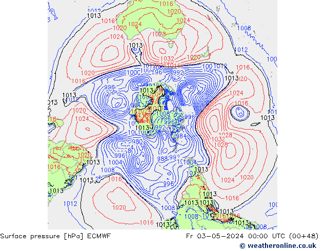 Surface pressure ECMWF Fr 03.05.2024 00 UTC