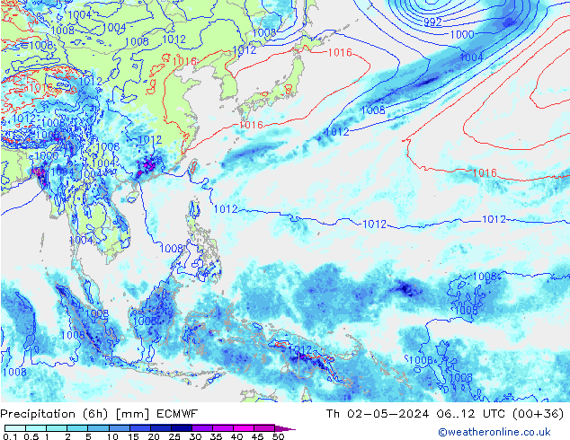 Z500/Rain (+SLP)/Z850 ECMWF jue 02.05.2024 12 UTC