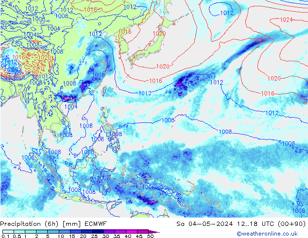 Z500/Rain (+SLP)/Z850 ECMWF Sa 04.05.2024 18 UTC