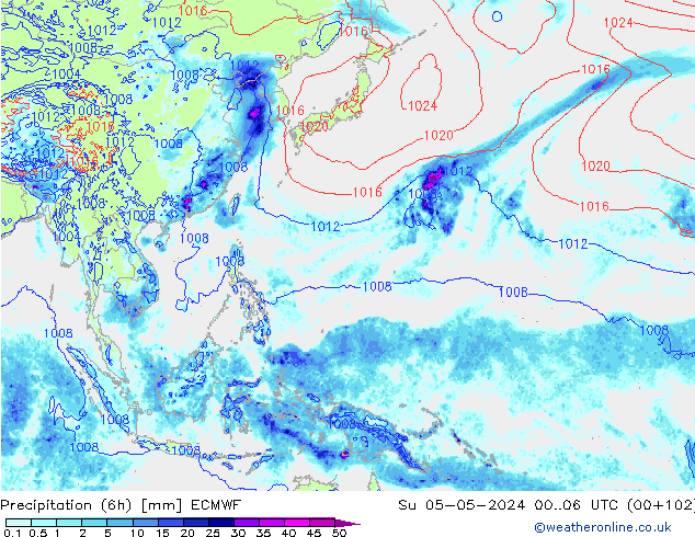 Z500/Rain (+SLP)/Z850 ECMWF  05.05.2024 06 UTC