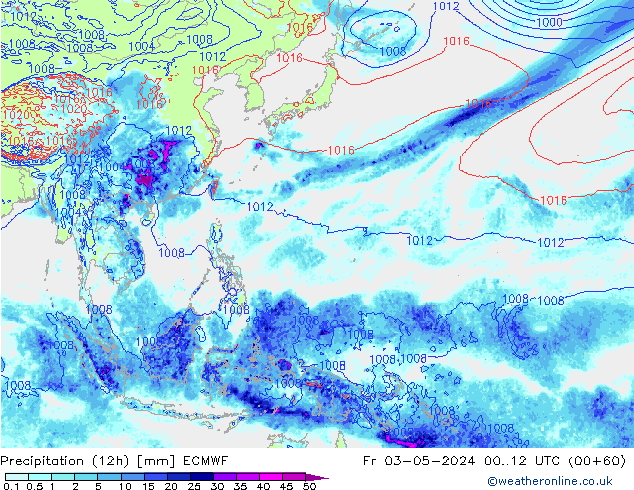 Precipitazione (12h) ECMWF ven 03.05.2024 12 UTC