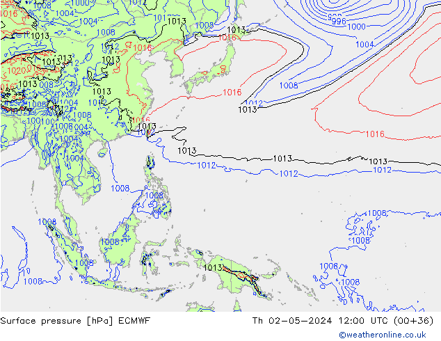 pression de l'air ECMWF jeu 02.05.2024 12 UTC