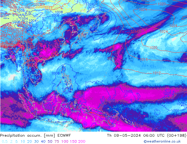 Precipitation accum. ECMWF Th 09.05.2024 06 UTC