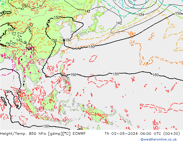 Z500/Regen(+SLP)/Z850 ECMWF do 02.05.2024 06 UTC