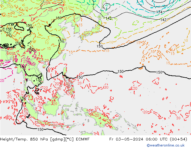 Z500/Yağmur (+YB)/Z850 ECMWF Cu 03.05.2024 06 UTC