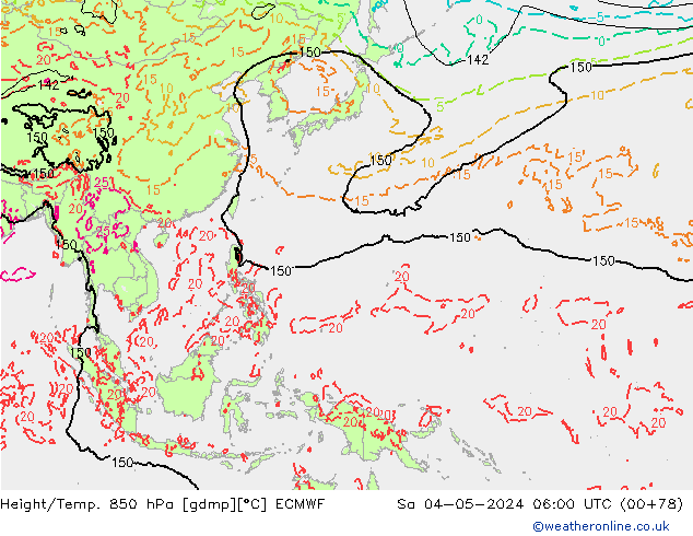 Z500/Rain (+SLP)/Z850 ECMWF Sa 04.05.2024 06 UTC