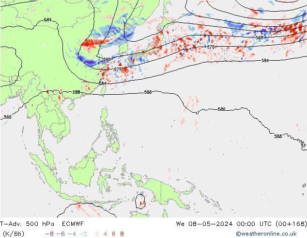 T-Adv. 500 hPa ECMWF mié 08.05.2024 00 UTC