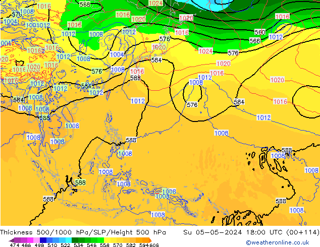 Thck 500-1000hPa ECMWF Su 05.05.2024 18 UTC