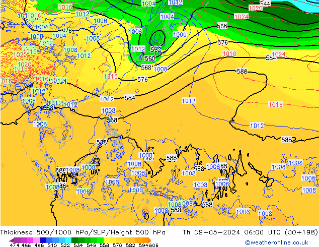 Thck 500-1000hPa ECMWF Th 09.05.2024 06 UTC