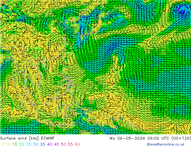 Vent 10 m ECMWF lun 06.05.2024 06 UTC