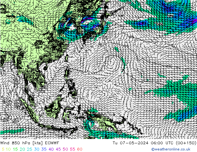 Vent 850 hPa ECMWF mar 07.05.2024 06 UTC