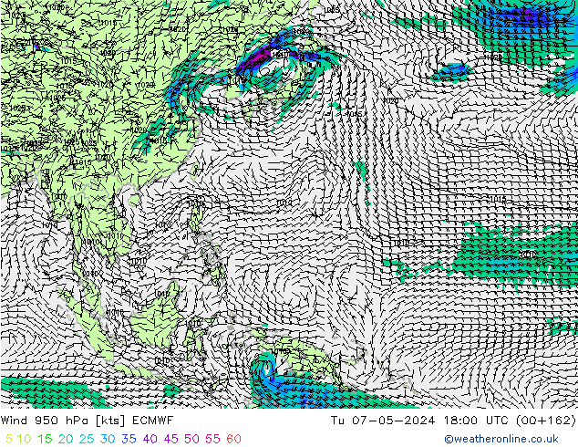 Vent 950 hPa ECMWF mar 07.05.2024 18 UTC