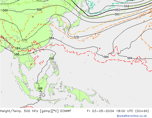 Z500/Rain (+SLP)/Z850 ECMWF Fr 03.05.2024 18 UTC