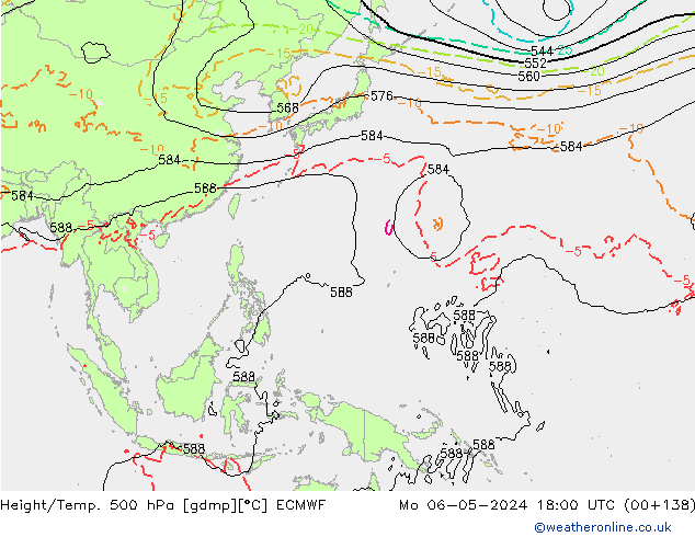 Height/Temp. 500 hPa ECMWF Seg 06.05.2024 18 UTC