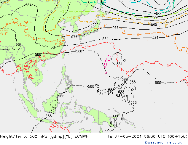 Z500/Rain (+SLP)/Z850 ECMWF Tu 07.05.2024 06 UTC