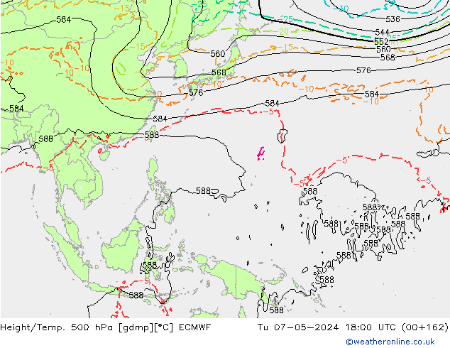 Z500/Rain (+SLP)/Z850 ECMWF Tu 07.05.2024 18 UTC